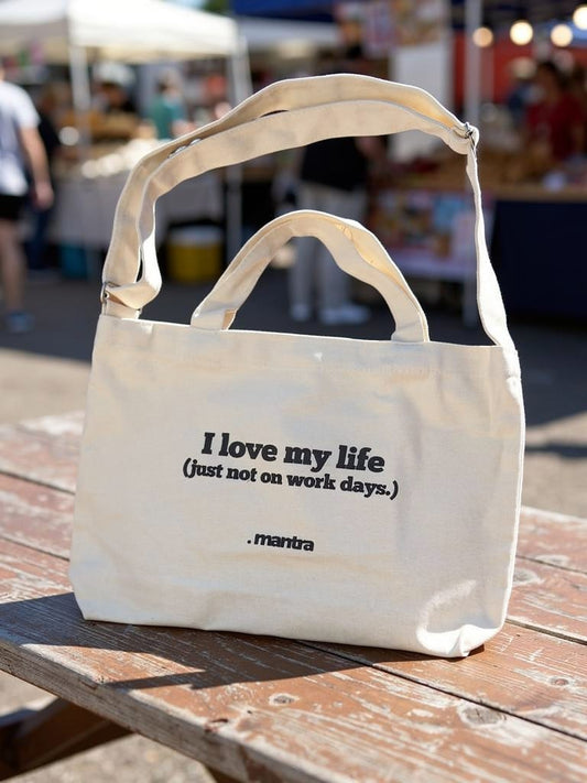 I Love My Life - Beige Tote