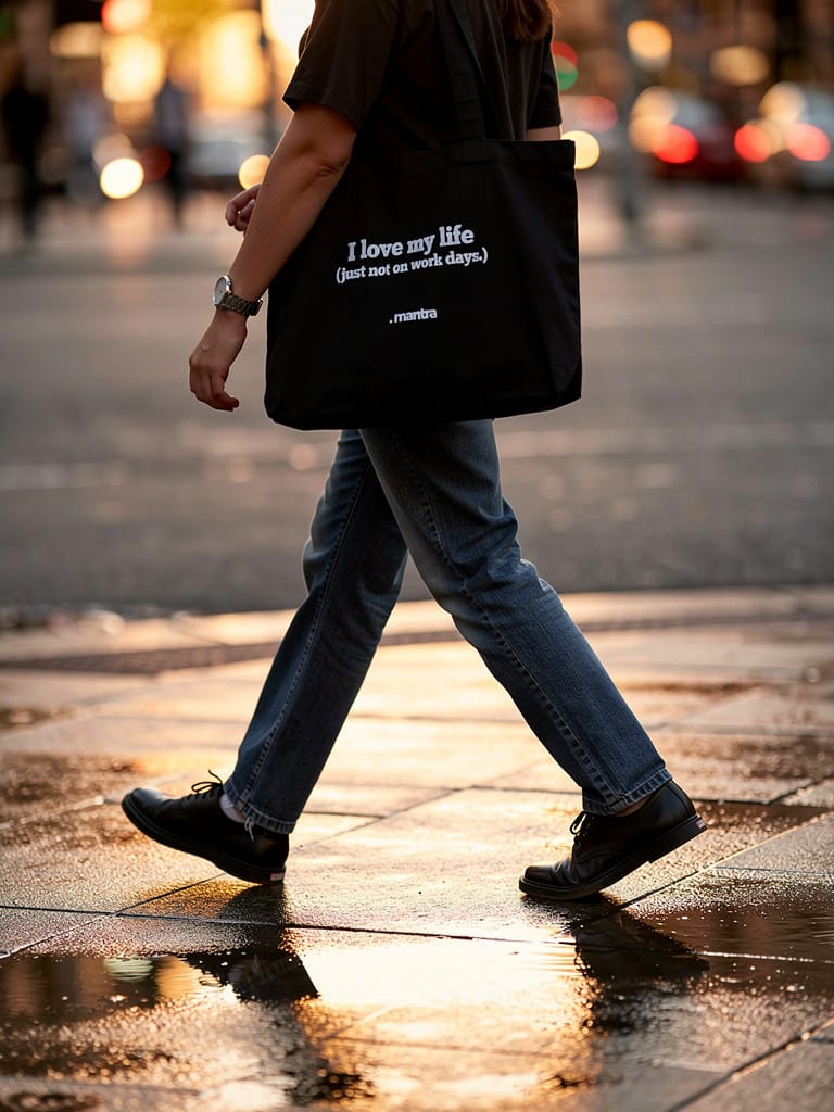 I Love My Life - Black tote