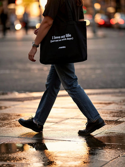 I Love My Life - Black tote