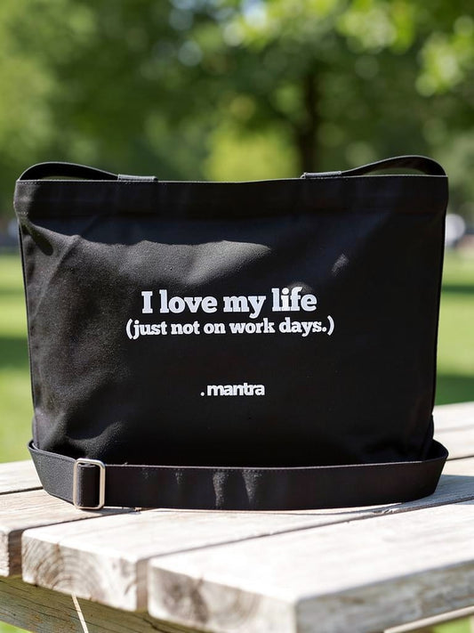 I Love My Life - Black tote